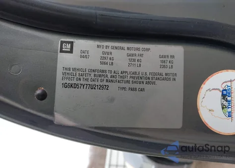 2007 Cadillac Dts Luxury I из США, поврежденный, VIN 1G6KD57Y77U212972